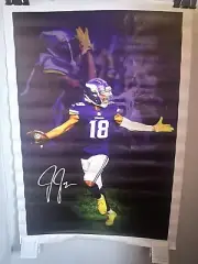 Minnesota Vikings Justin Jefferson Canvas Poster 12x18” UNFRAMED