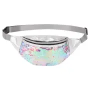 Sequined Large Fanny Pack for Women, Waist Belt Bag, Crossbody Bag Shiny Red