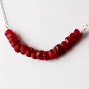 Natural Ruby Sterling Silver Necklace July Birthstone!! FREE SHIPPING