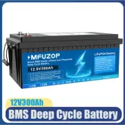 12V 300Ah Lithium Iron Phosphate Battery LiFePO4 Prismatic Cell BMS Camping RV