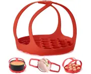 Pressure Cooker Sling，Silicone Bakeware Sling for 6 Qt/8 Qt Instant Pot, Multi-function Cooker Anti-scalding Bakeware Lifter Steamer Rack，BPA-Fre-Red