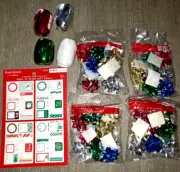 4 EACH MINI BOWS CURLING RIBBONS 1 PACK NAME TAGS WRAPPING SUPPLIES NEW!