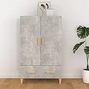 Generic Highboard Concrete Grey 70x31x115 cm Engineered Wood