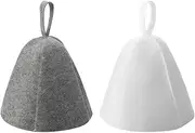 Caphex 2Pcs Thicken Wool Felt Sauna Hat Hair Protection Spa Sauna Accessories for Bath Protection heat insulating, skin-friendly and lightweight. (Gray)