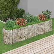 Raised Garden Bed, Elevated Planter Box Plant Container Gabion Galvanised Iron 260x50x50 cm