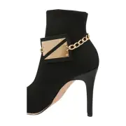 Women Gold Metal Chain Boot Bracelet Shoe Triangles Bling Charm Retro 80's Style