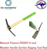 Mattock Pickaxe PICKER 14 inch Wooden Handle Garden Digging Tool Hoe