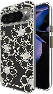 [Case-Mate] Google Pixel 9 Pro XL Case [12ft Drop Protection] [Wireless Charging Compatible] Cover with Sparkly Rhinestones for Google Pixel 9 Pro XL, 6.8", Anti-Scratch, Shockproof, Slim - Floral Gems