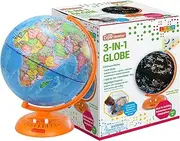 Little Experimenter Globe for Kids: 3-in-1 World Globe with Illuminated Star Map and Built-in Projector, 8”