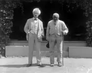 Mark Twain and John T. Lewis 1903 Photo