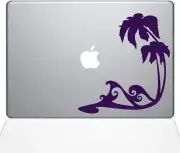 The Decal Guru Beach Wave Decal Vinyl Sticker, 13" MacBook Pro, Lavender