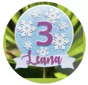 CUSTOM Frozen Snowflake Glitter Cake Topper Party Birthday Personalised