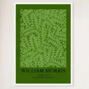 Galrie William Morris Cotton Prints Exhibition Branch 1872 - Timeless Art for Home Decor, White Frame, A4 21 x 30cm (8 x 12inch)