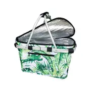 Sachi Insulated Carry Basket with Lid - Jungle Leaf