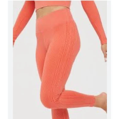 Offline by Aerie Women's Size Large Seamless 7/8 Legging Orange Ribbed NWT