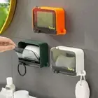 Lid Flip Cover Drawer Soap Dish Wall-mounted Laundry Soap Box