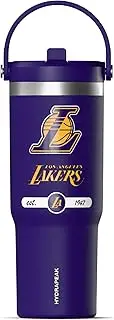 Hydrapeak x NBA Officially Licensed Los Angeles Lakers 32 oz Nomad Tumbler with Handle and Straw Lid, Leakproof Stainless Steel Water Bottle