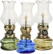 Kerosene Oil Lamp 1 Set Small Glass Crystal Ghee Light Clear Lampshade Hurricane Oil Lamp Vintage Durable Kerosene Lantern for Camping Home Use for Home Emergency Lighting