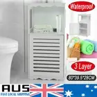 AU 80CM Wood Bathroom Storage Cabinet Freestanding Cupboard Organizer Shelf Unit