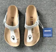 NEW Birkenstock Gizeh Birko-Flor Silver women's sandal (US size 7)