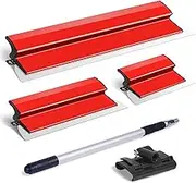 SOVYOULIVE Drywall Skimming Blade Set, Stainless Steel 10",16" & 24" Skimming Blades with 28"-62" Extension Handle Pole, Professional Drywall Skimming Tools for Smoothing Wall and Ceiling