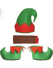 Eternity sky Elf Hat Shoes Covers Socks Felt Set Adults Christmas Costume