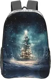 [DRTGEDS] Christmas Tree Snow Clear Backpack,High Capacity Clear Bag For Travel,Work,Festival, Concerts Women Men Unisex