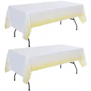 2pcs/4pcs Gold Dot Disposable Tablecloth Plastic Waterproof Table Cloth