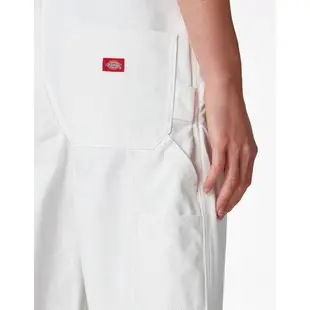 Dickies 女生吊帶褲 寬鬆版型背帶褲 美國原裝進口 XS / M 白色 FB206WH