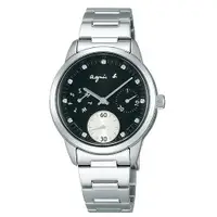 在飛比找ETMall東森購物網優惠-agnes b. 閃亮晶鑽時尚女錶/黑X銀/32mm (VD