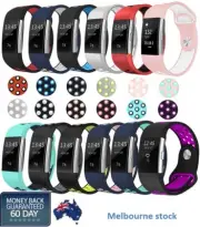 For Fitbit Charge 3/2 Band Soft Silicone Adjustable Replacement Sport Strap Band