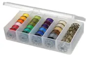 8155AB Sew-Lutions Bobbin Box, Sewing Bobbin Organizer, [1] Plastic Storage C...