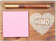 HIMD Desk Organizer, Inspirational Sticky Note Holder, Health Information Management and Data Privacy Heart Design, Gifts for HIMD Professionals, Medical Administrators, and Healthcare Workers EDP140