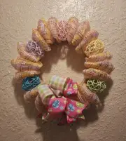 Woven Easter Egg Wreath - Spring - Deco Mesh and Ribbon