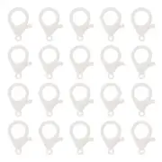 100 Pcs Lobster Claw Clasps Snap Lanyard Clip Hooks, White