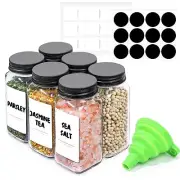 6Pcs 4oz Glass Spice Jars with Metal Lids 21 Labels Spice Jars Trial Set &