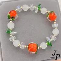 在飛比找momo購物網優惠-【Jpqueen】柿柿如意森林系水晶琉璃手鍊(橙色)