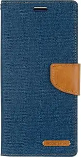 Samsung Galaxy S10 /S10+ Plus Case, [Drop Proof] GOOSPERY Canvas Diary [Denim Material] Wallet Case [ID Card & Cash Slots] w/ Stand Cover for Samsung Galaxy S10/S10 Plus (Samsung Galaxy S10+ Plus, Blue)
