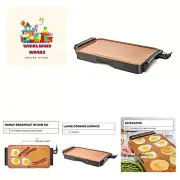 Electric Griddle with Nonstick Ceramic Coating, Cool-Touch Handles, and Slide...