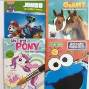 Lg Lot Child's Coloring & Activities Books & Color Paint Puzzles