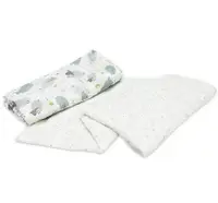 在飛比找樂天市場購物網優惠-Chicco寶貝嬰兒純棉透氣包巾毯-2入(跳跳羊&手繪熊)(