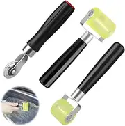 Pack of 3 Pressure Rollers, 3 mm / 30 mm / 50 mm Rubber Rollers, Professional Traceless Rollers, Hedgehog Roller for Wallpaper, Silicone Pressure Roller for Edge Tape and Adhesive Tapes
