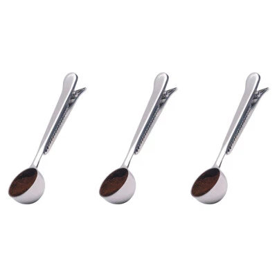 3x La Cafetiere SLV Stainless Steel Scoop 18cm/20g Coffee Measuring Spoon w/Clip