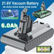 21.6V 6.0Ah For Dyson V6 Battery Animal SV03 SV04 SV05 DC58 DC59 DC61 Handheld
