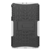 Tire Texture TPU+PC Shockproof Case for Galaxy Tab A 10.1 2019 T510 / T515 , with Holder (White)