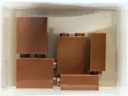 LEGO Parts - Reddish Brown Brick 1 x 2 x 2 - No 3245c - QTY 5