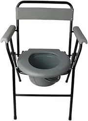 Foldable Commode/Shower Chair Folding Commode Chair Shower Bath Chair Bedside Commode Toilet with Backrest and Armrests Elderly Auxiliary Bathroom Chair Toilet Alternative Chair (Color : A)