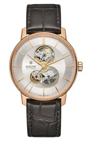 RADO Coupole Classic Automatic Leather Strap Watch, 41mm