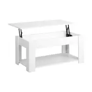 Modern Table Coffee Table Lift Up Top Hidden Storage White
