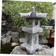 23.6’’High Asian Orchid Pagoda Statue Miniature Tower Lantern Garden